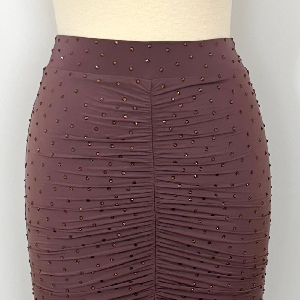Alex Perry Ruched Maxi Skirt Sparkly Crystal Embellished UK 8 (US 4) - Picture 5 of 13
